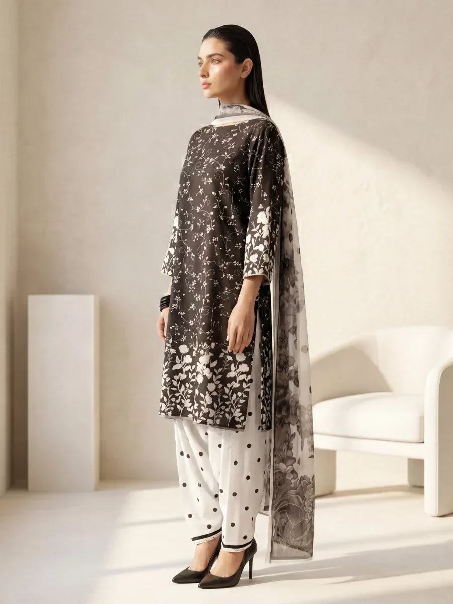 Salitex Unstitched Printed Lawn Silk 3 Piece Suit SUNS7ASI416 Casual Collection