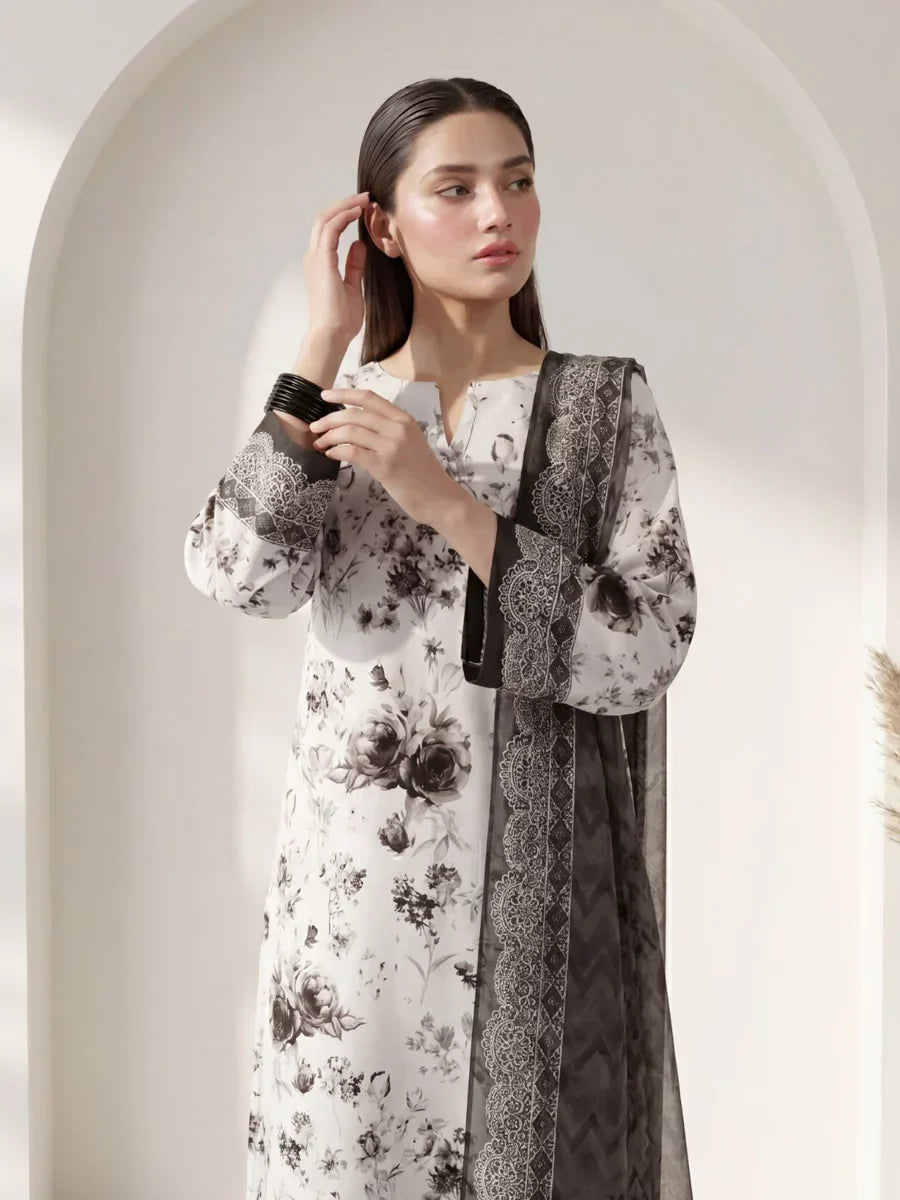 Salitex Unstitched Printed Lawn Silk 3 Piece Suit SUNS7ASI410 Casual Collection
