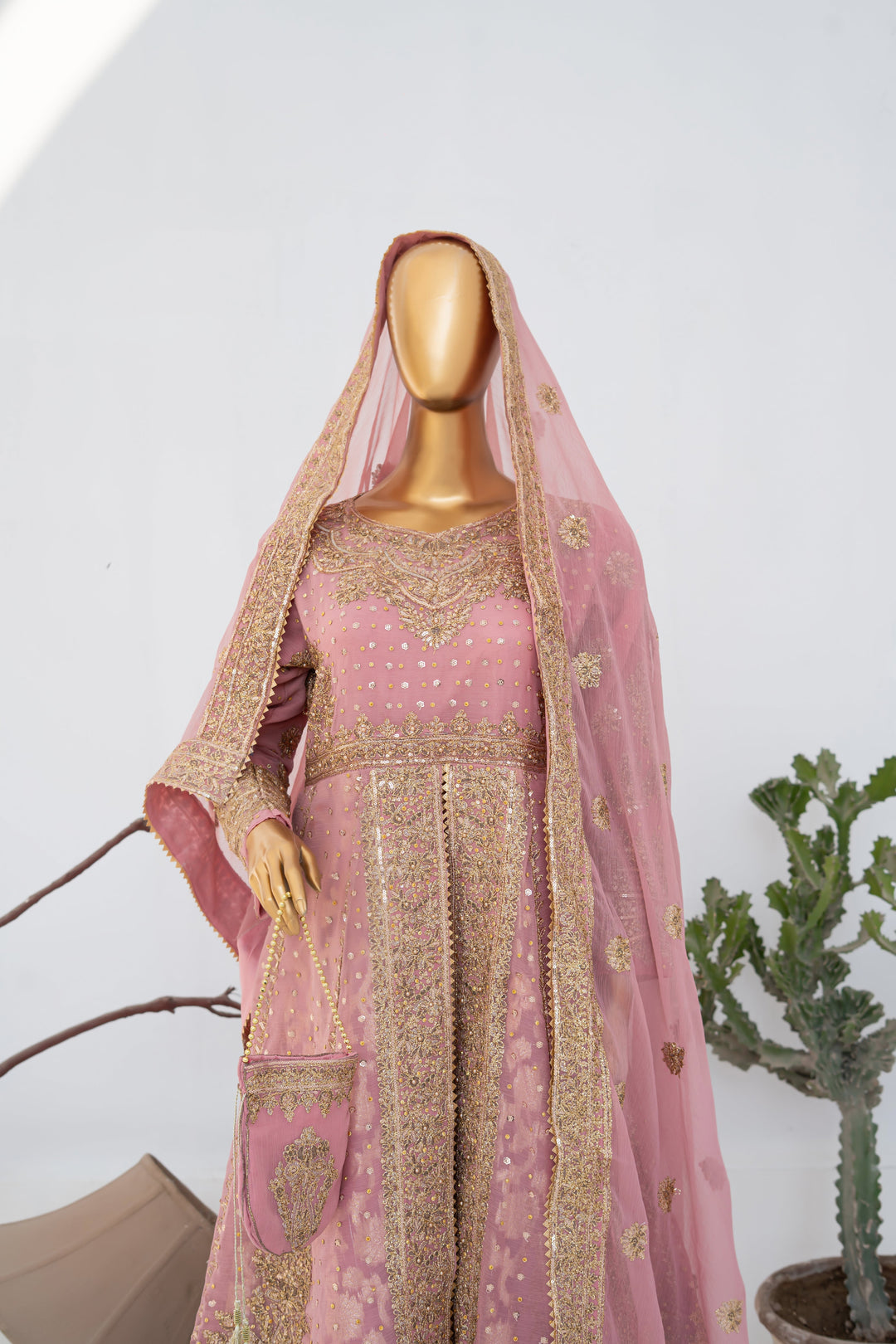 Andaaz by Saira Sultana Women RTW Embroidered Chiffon 4 Piece Suit Muneeha Tea Pink - Wedding Collection