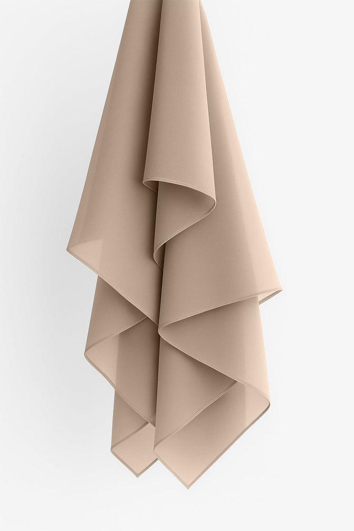 Divinely Crafted Chiffon Solids Hijab 1 Piece Beige HJ-CHF-015 - Summer Collection