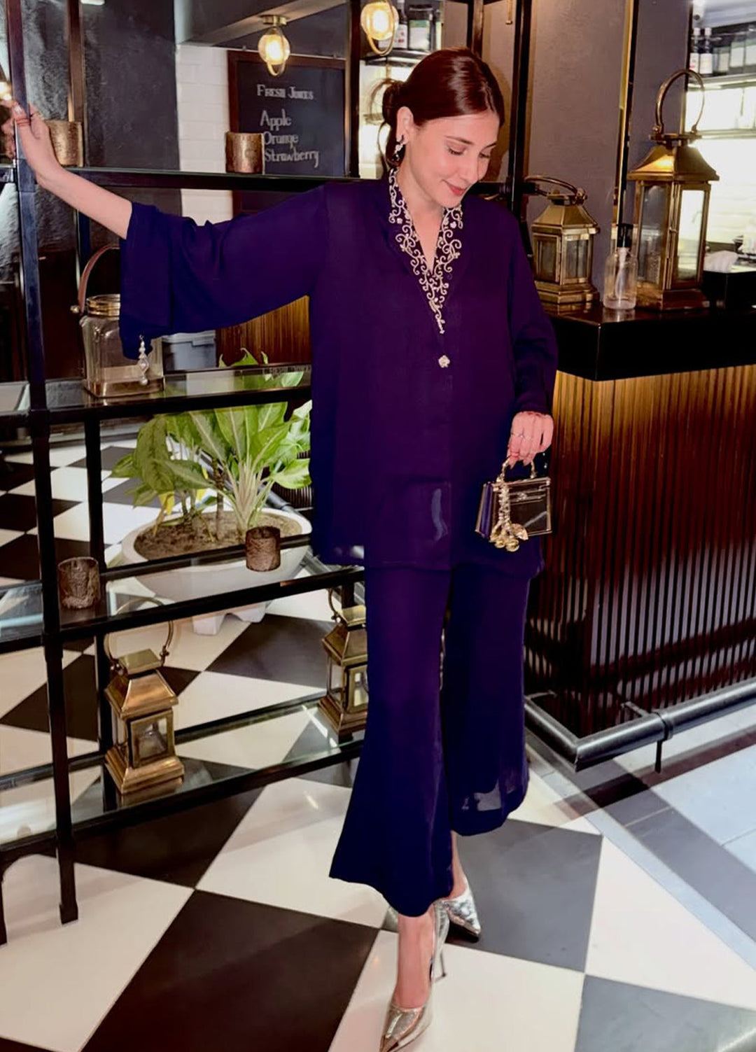 Moscow Blue Embroidered Co-ord Set by Ripret