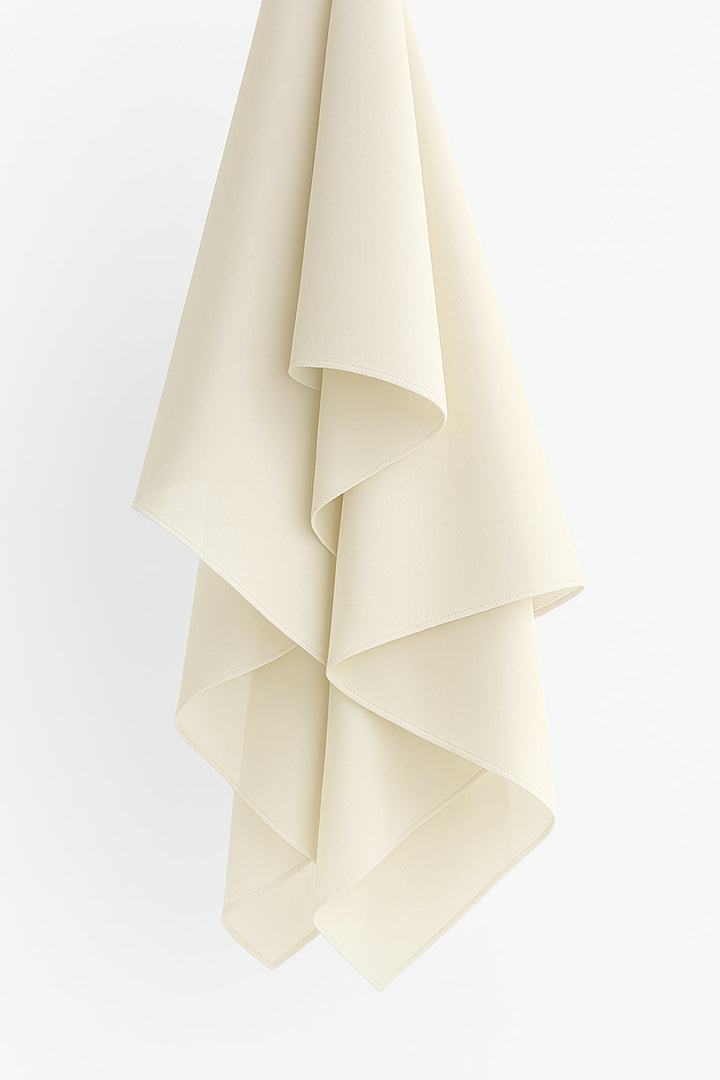 Divinely Crafted Chiffon Solids Hijab 1 Piece Cream White HJ-CHF-016 - Summer Collection