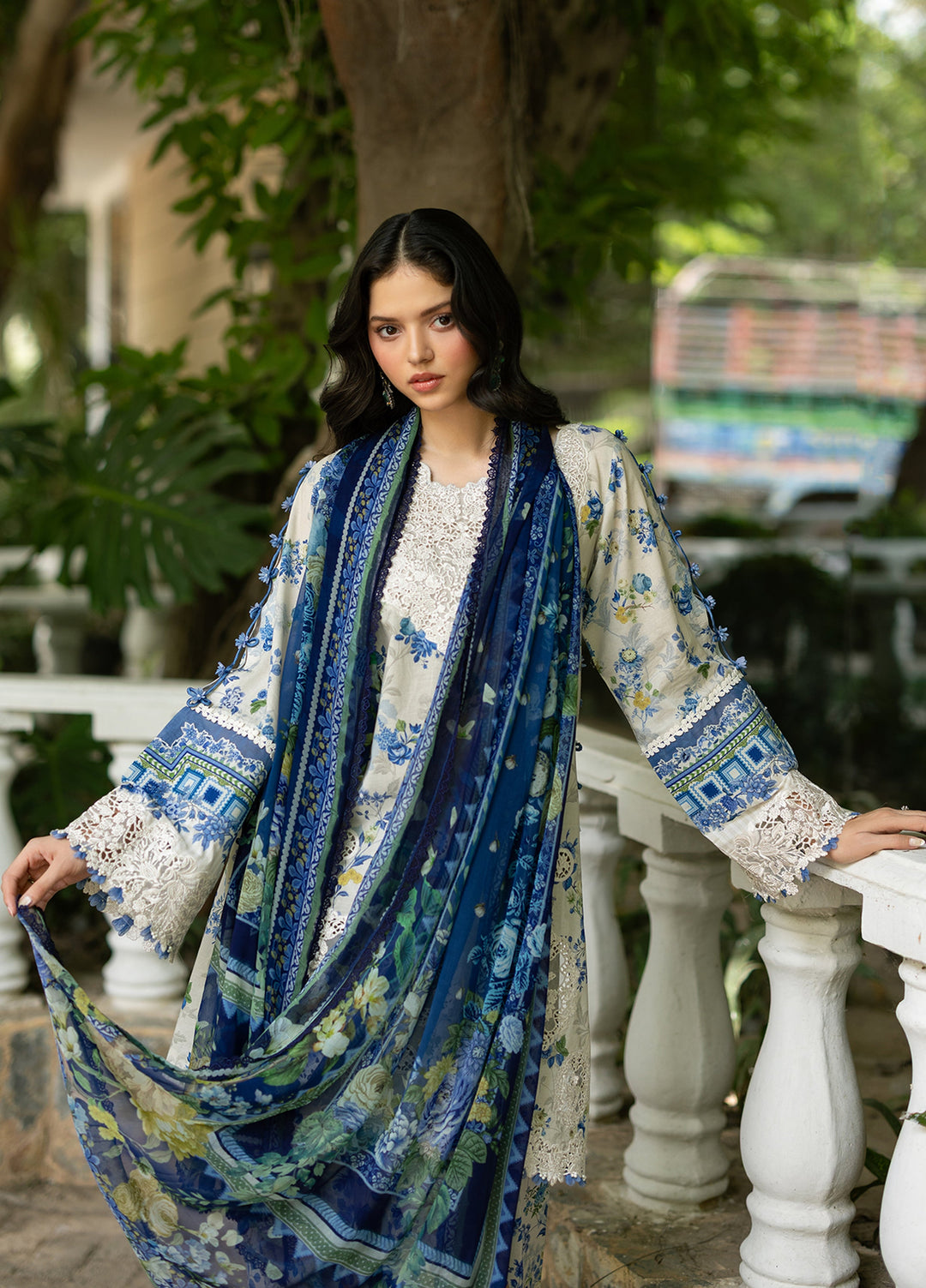 Signature by Elaf Unstitched Embroidered Lawn 3 Piece Suit EL26USLE Celine ESG-8B - Eid Collection