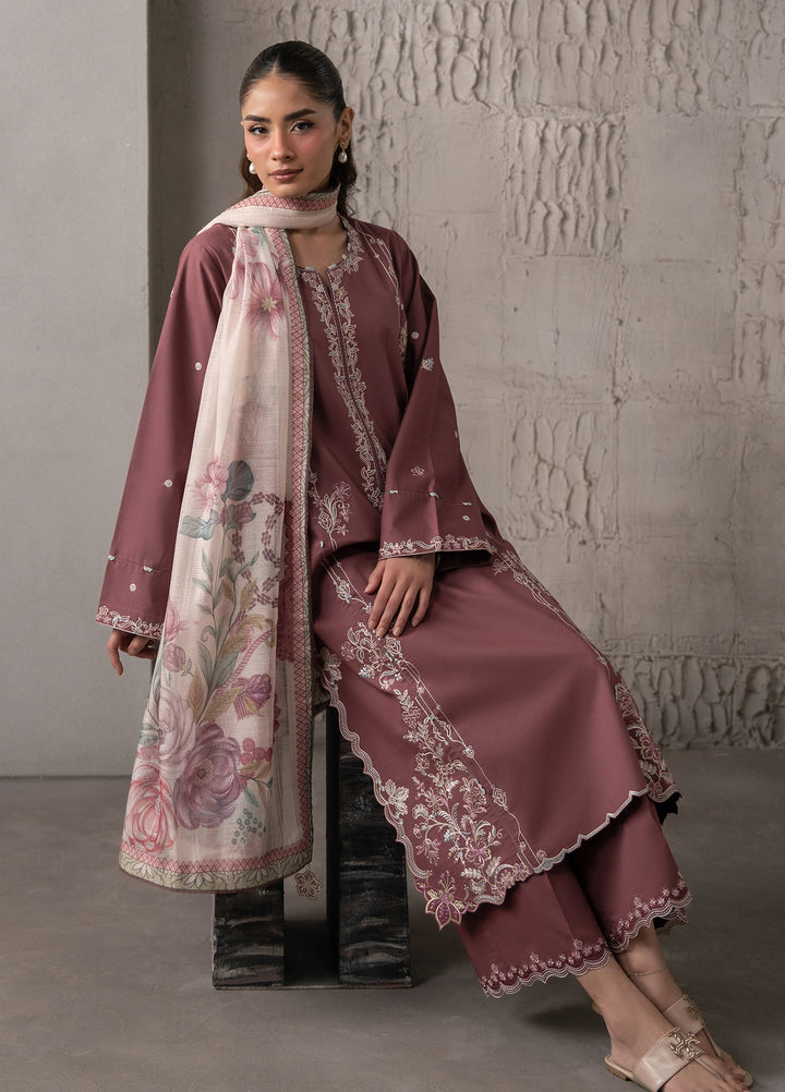 Selure by Seran Women Unstitched Embroidered Lawn 3 Piece Suit SN26ULS Roselle D-05 - Casual Collection