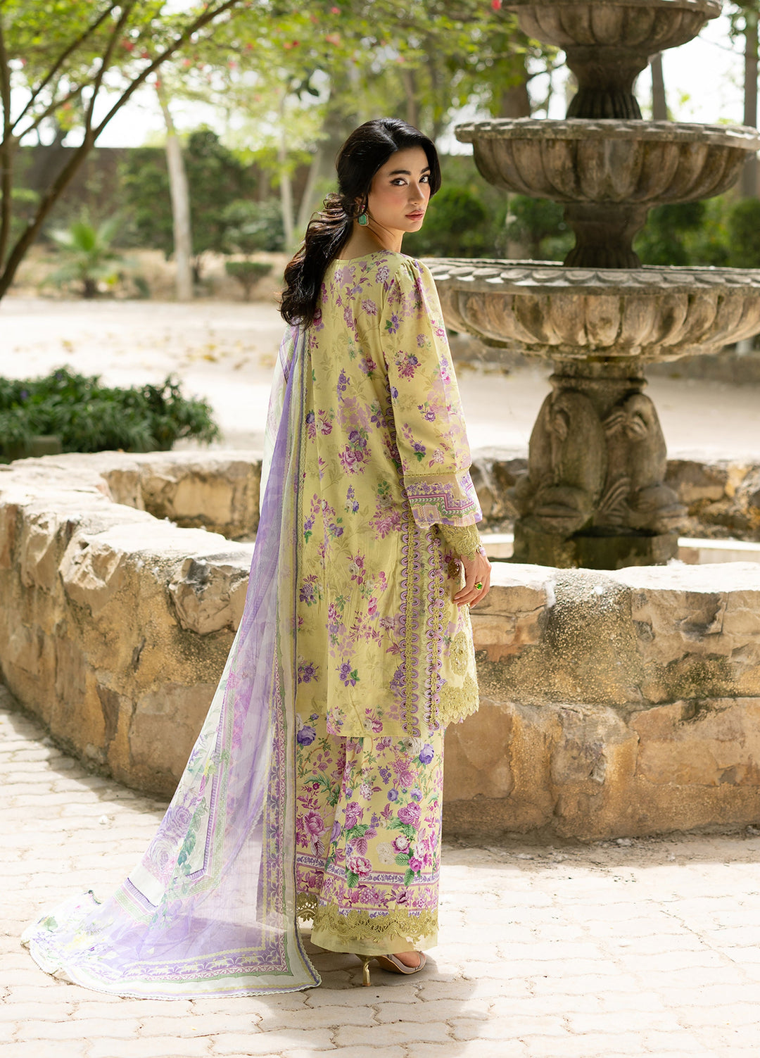 Signature by Elaf Unstitched Embroidered Lawn 3 Piece Suit EL26USLE Olivia ESG-8A - Eid Collection