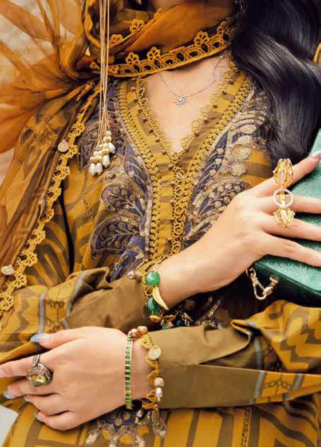 M Prints by Maria B Embroidered  Suits Unstitched 3 Piece MB25FE D-3A - Winter Collection