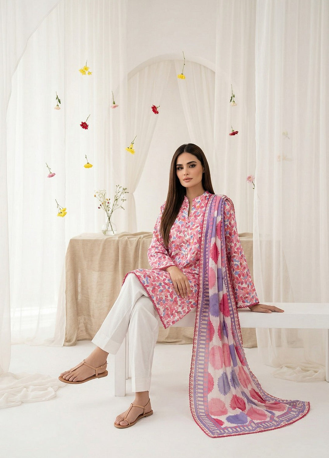 Salina by Regalia Textiles Unstitched Digital Printed Lawn 3 Piece Suit RG26ULSP D3 - Casual Collection