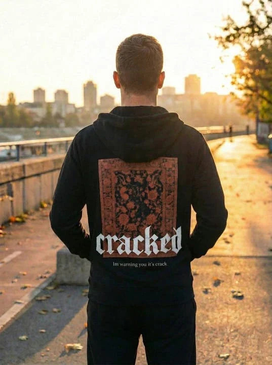 Urban Cut Unisex RTW Printed Fleece 1 Piece Suit Cracked Art Hoodie Casual Collection