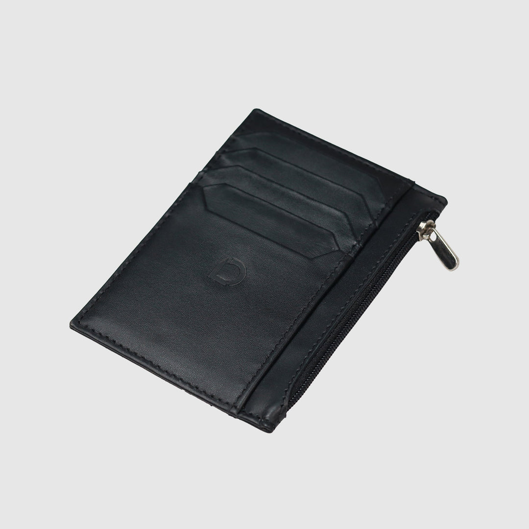 Lafanzo Unisex Leather Regal Zip Card Case Black - Accessories Collection