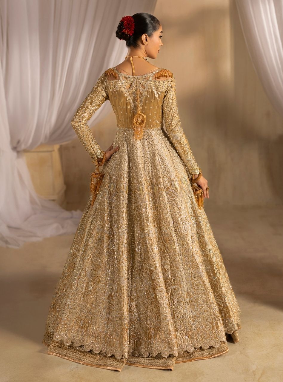 Tehwaar by Anayra Amal RTW Embroidered Lama Tissue 3 Piece Suit Shahaan Wedding Collection