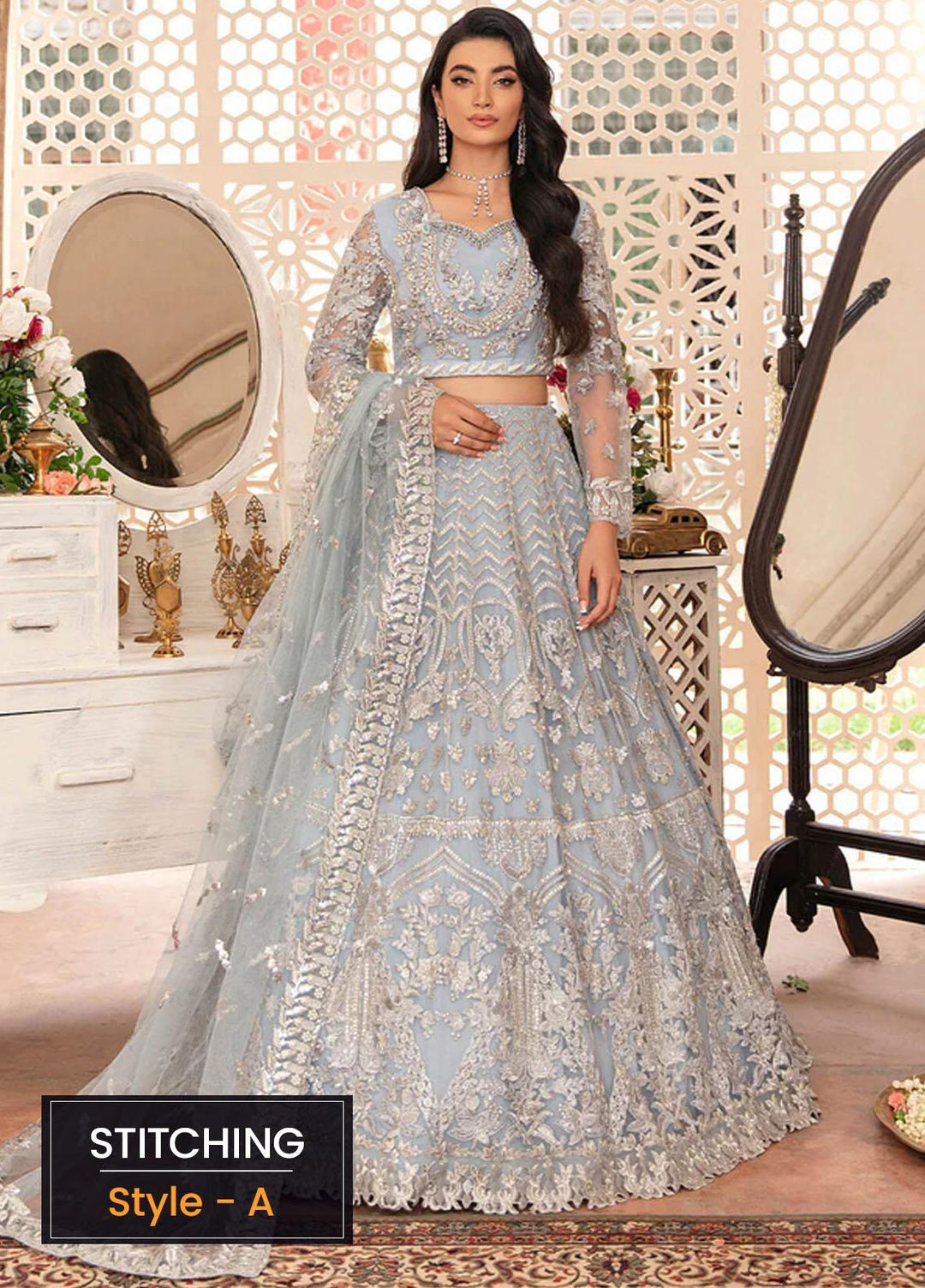 Aangan by Imrozia Premium Embroidered Net Suits Unstitched 3 Piece IMP22A IB-27 Zeenat - Bridal Collection