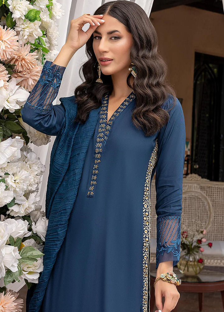 Azure Pret Embroidered Cotton Silk 3 Piece Dress Blossom Berry BB290