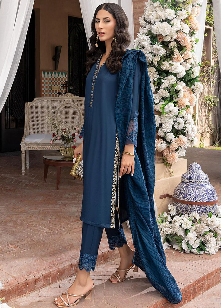 Azure Pret Embroidered Cotton Silk 3 Piece Dress Blossom Berry BB290