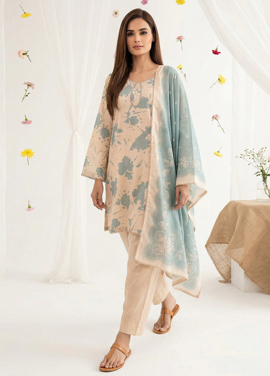 Salina by Regalia Textiles Unstitched Digital Printed Lawn 3 Piece Suit RG26ULSP D4 - Casual Collection