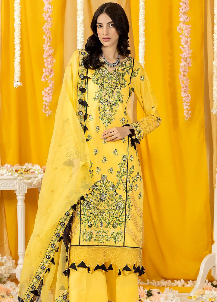 Ghazal By Humdum Embroidered Lawn Suits Unstitched 3 Piece HD23G D-06 - Summer Collection