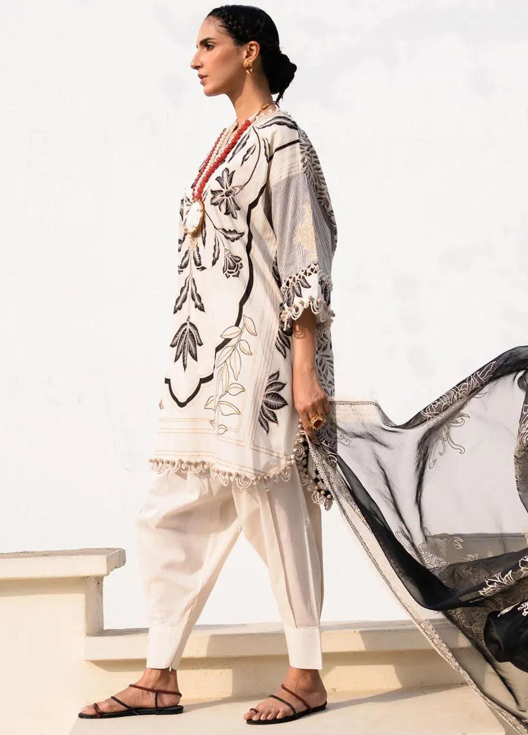 Muzlin By Sana Safinaz Embroidered Lawn Suits Unstitched 3 Piece SS23MZ 1A - Summer Collection