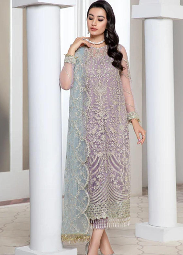 Pareesia by Zarif Embroidered  Suits Unstitched 3 Piece ZR25UF ZP 07 LILAC - Luxury Collection