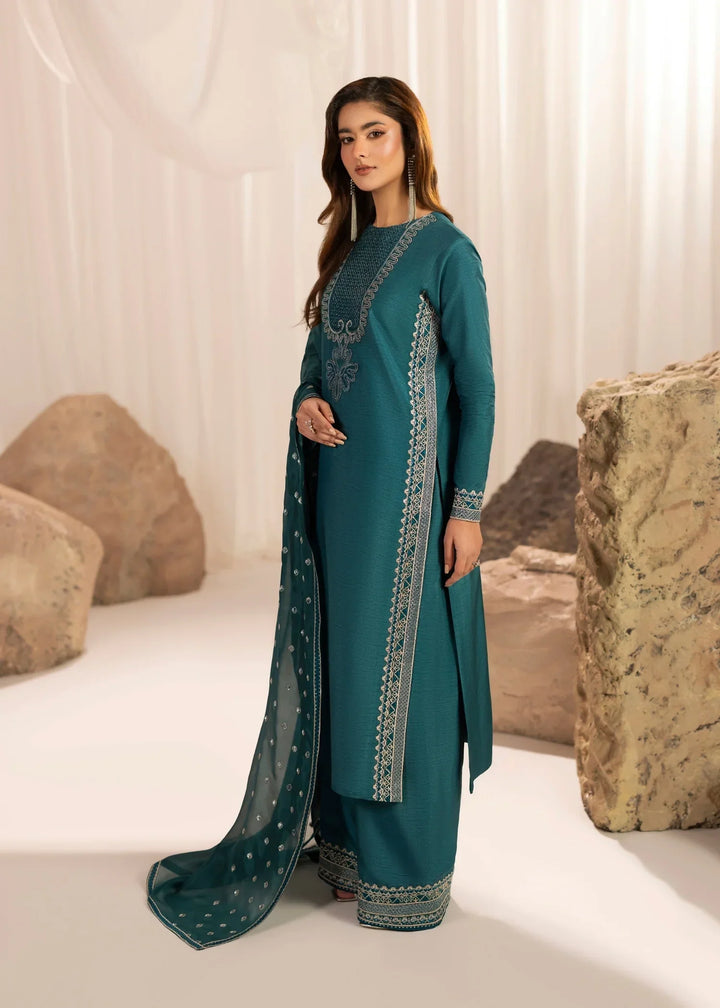 Silk Atelier by Jamni RTW Embroidered Korean Silk 3 Piece Suit OCEANETTE Festive Collection