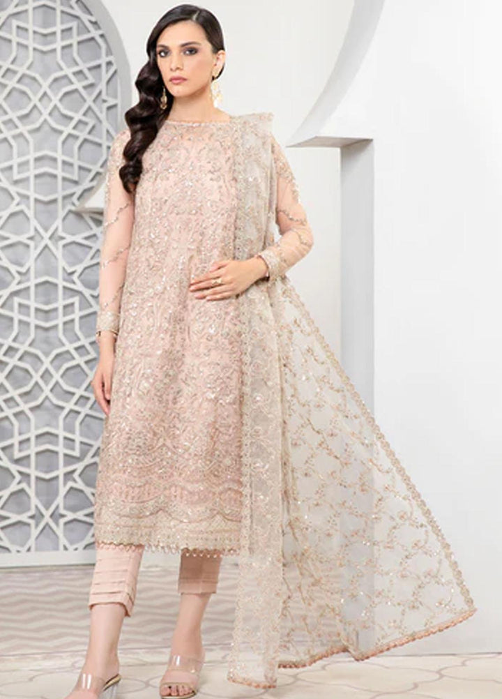 Pareesia by Zarif Embroidered  Suits Unstitched 3 Piece ZP 09 FLAMINGO - Luxury Collection