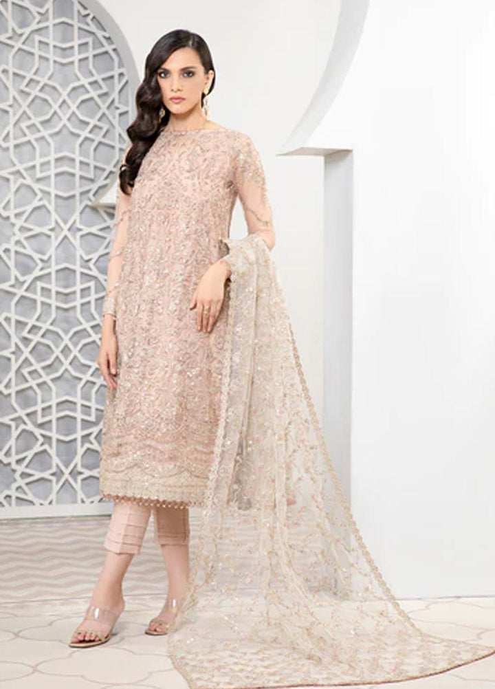 Pareesia by Zarif Embroidered  Suits Unstitched 3 Piece ZP 09 FLAMINGO - Luxury Collection