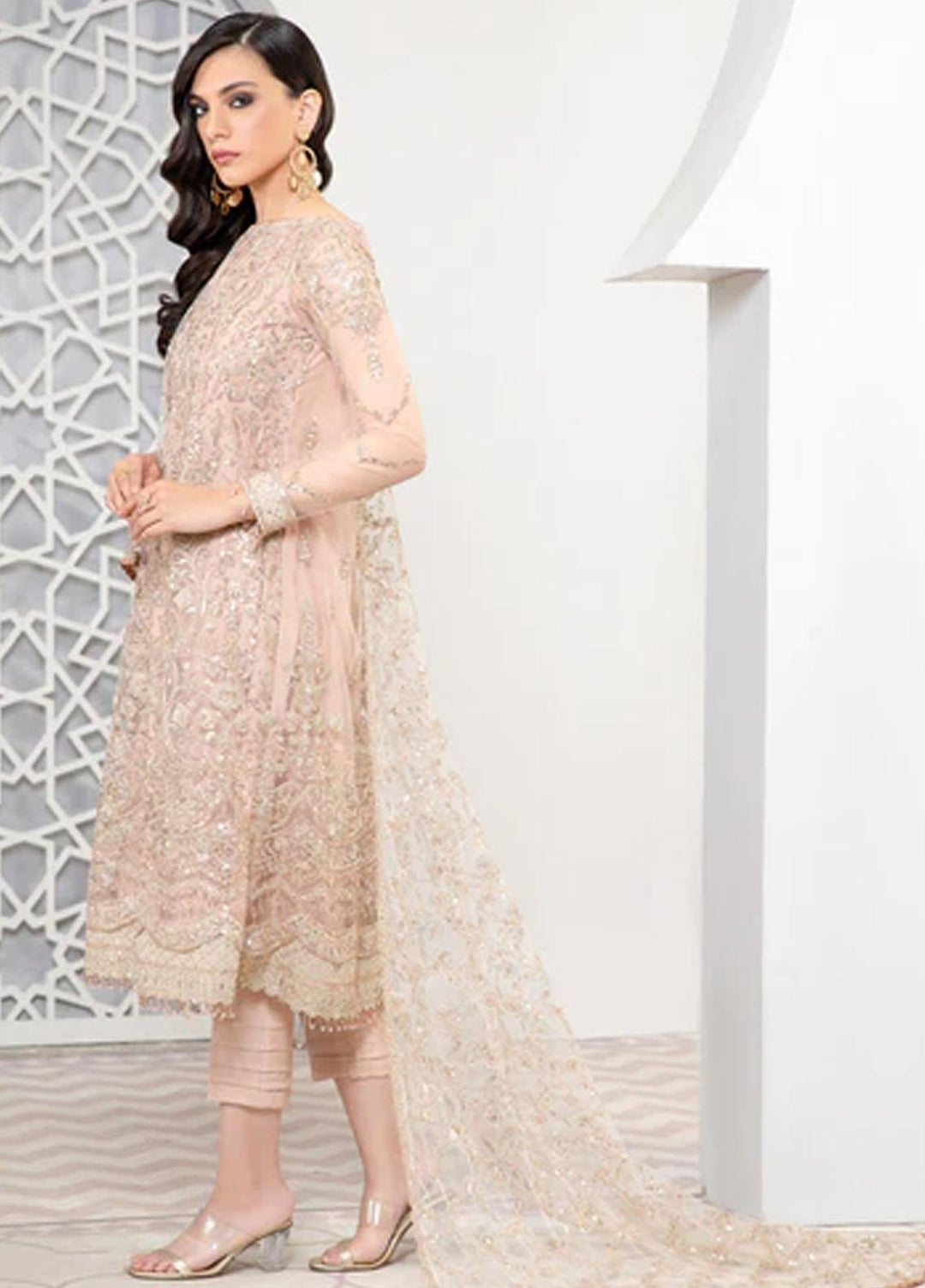 Pareesia by Zarif Embroidered  Suits Unstitched 3 Piece ZP 09 FLAMINGO - Luxury Collection