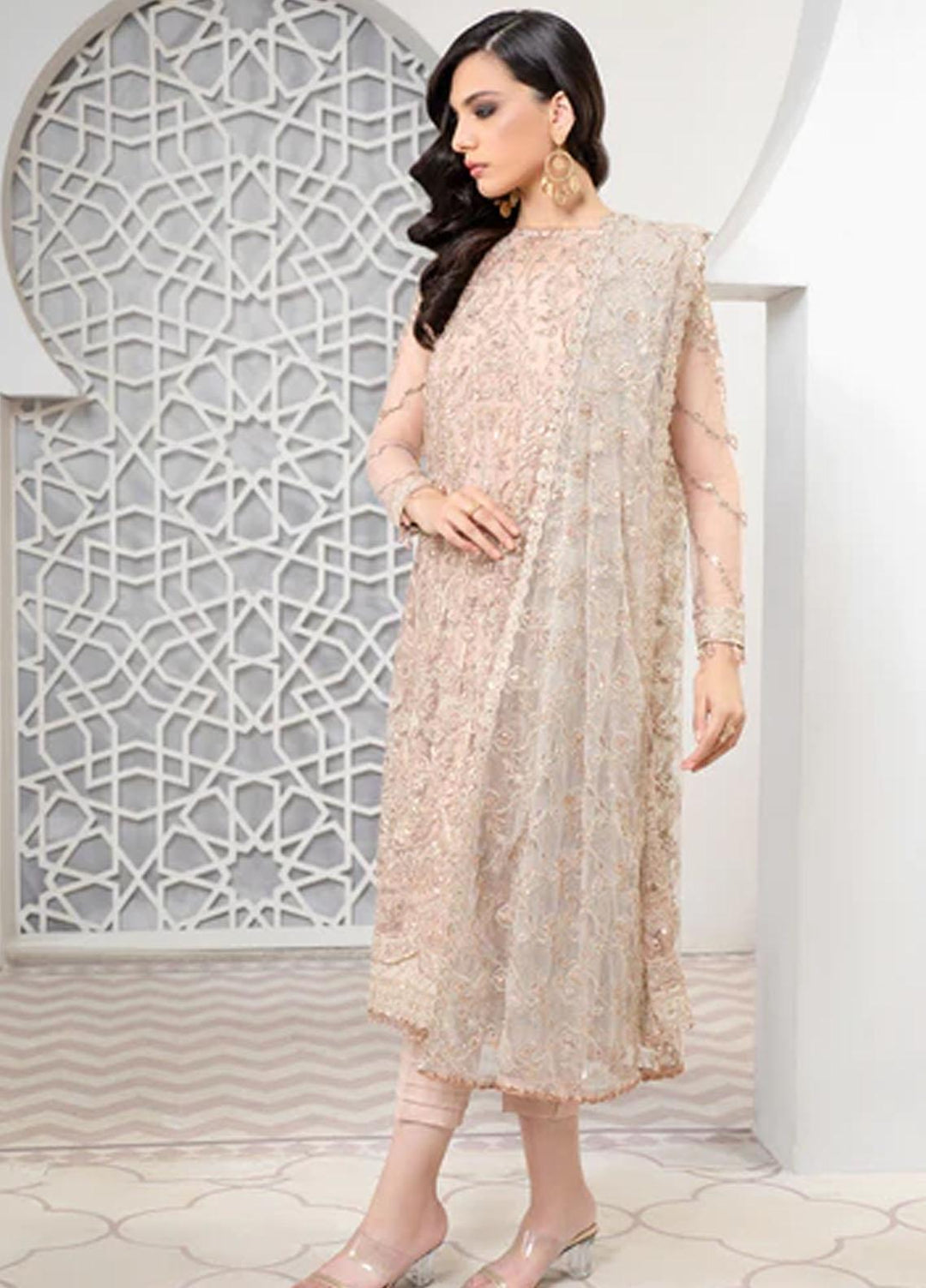 Pareesia by Zarif Embroidered  Suits Unstitched 3 Piece ZP 09 FLAMINGO - Luxury Collection