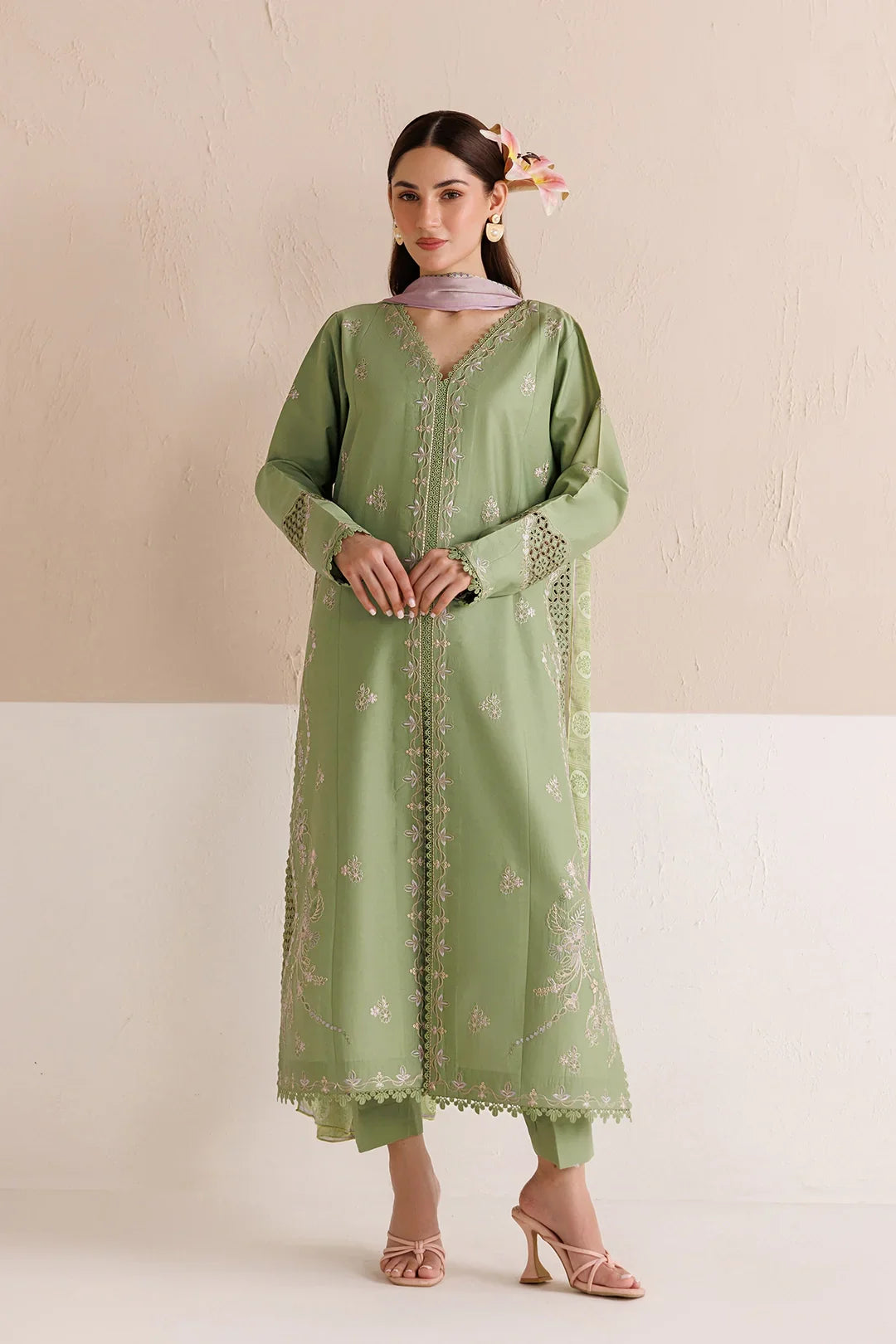Mistfall by Panache Apparel RTW Embroidered Cotton 3 Piece Suit caelis Eid Collection