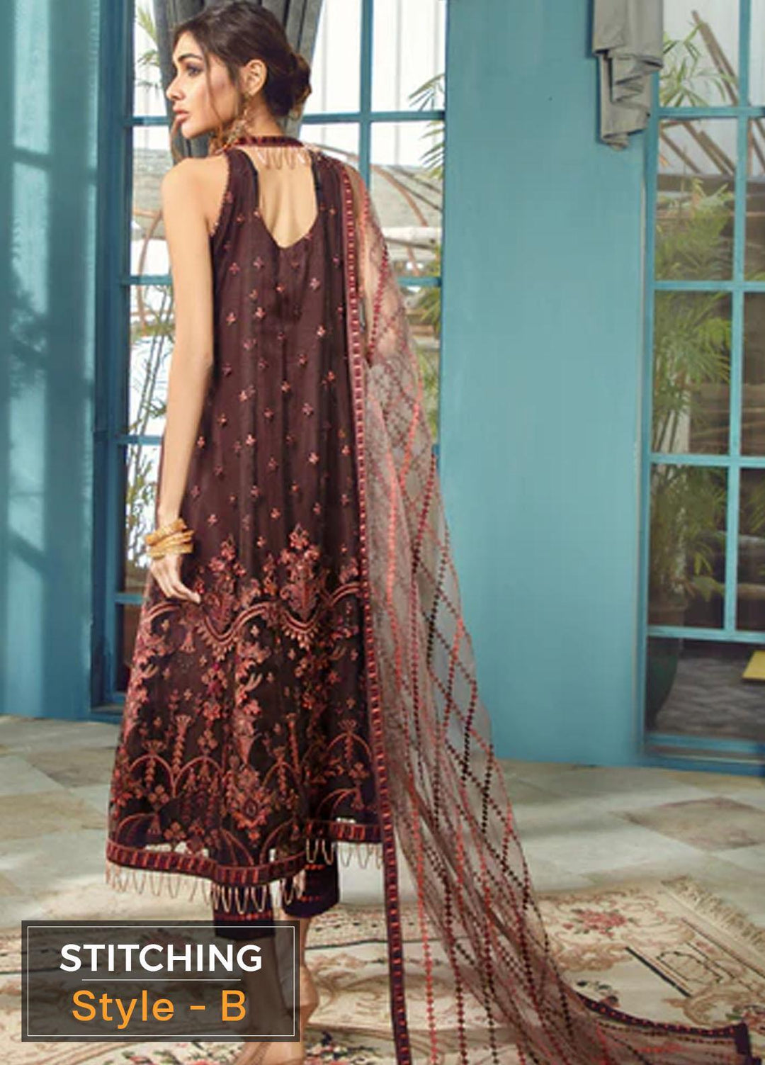 Rangrez By Zarif Embroidered  Suits Unstitched 3 Piece ZR 03 CARMEL - Luxury Collection