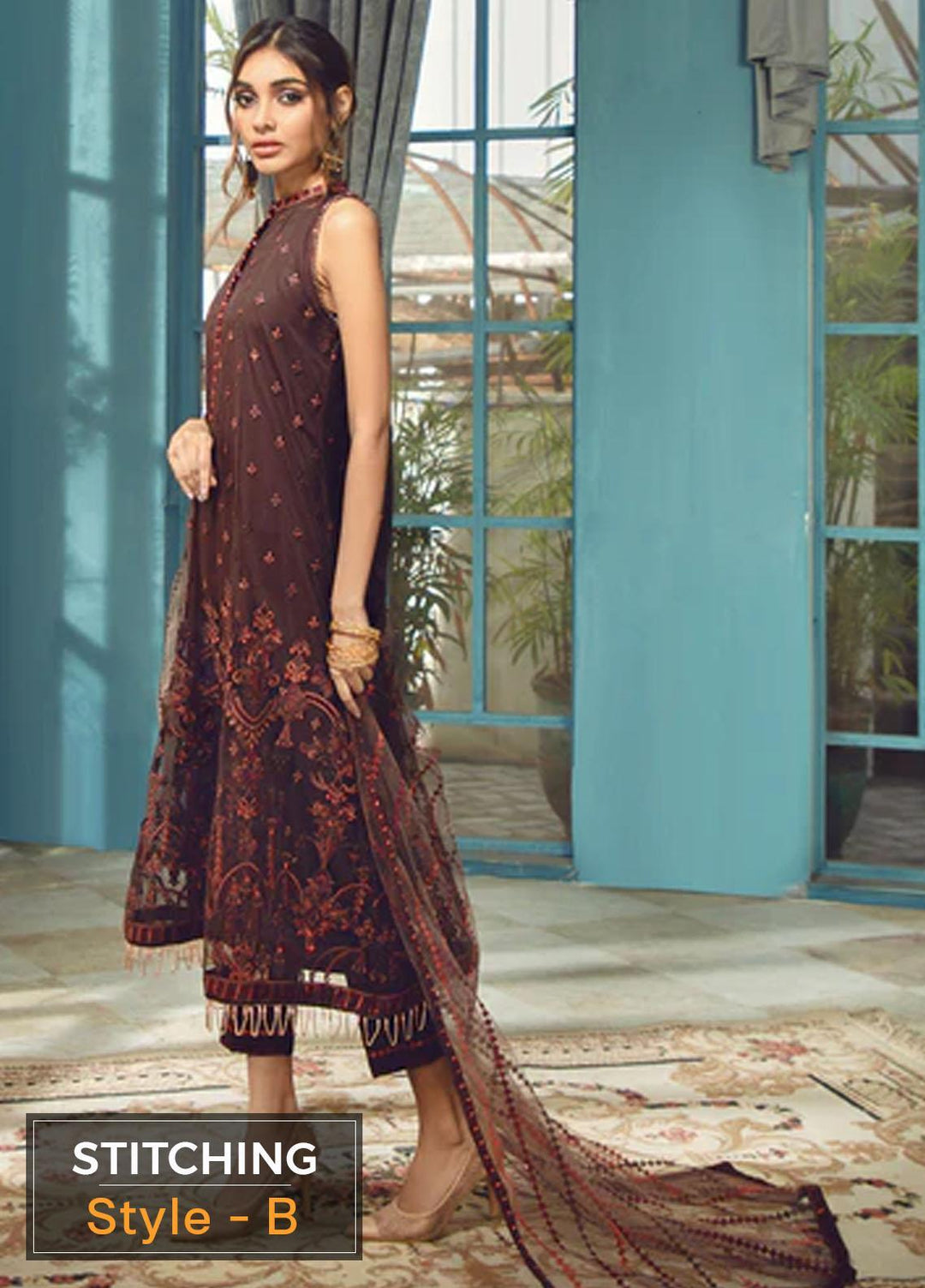Rangrez By Zarif Embroidered  Suits Unstitched 3 Piece ZR 03 CARMEL - Luxury Collection