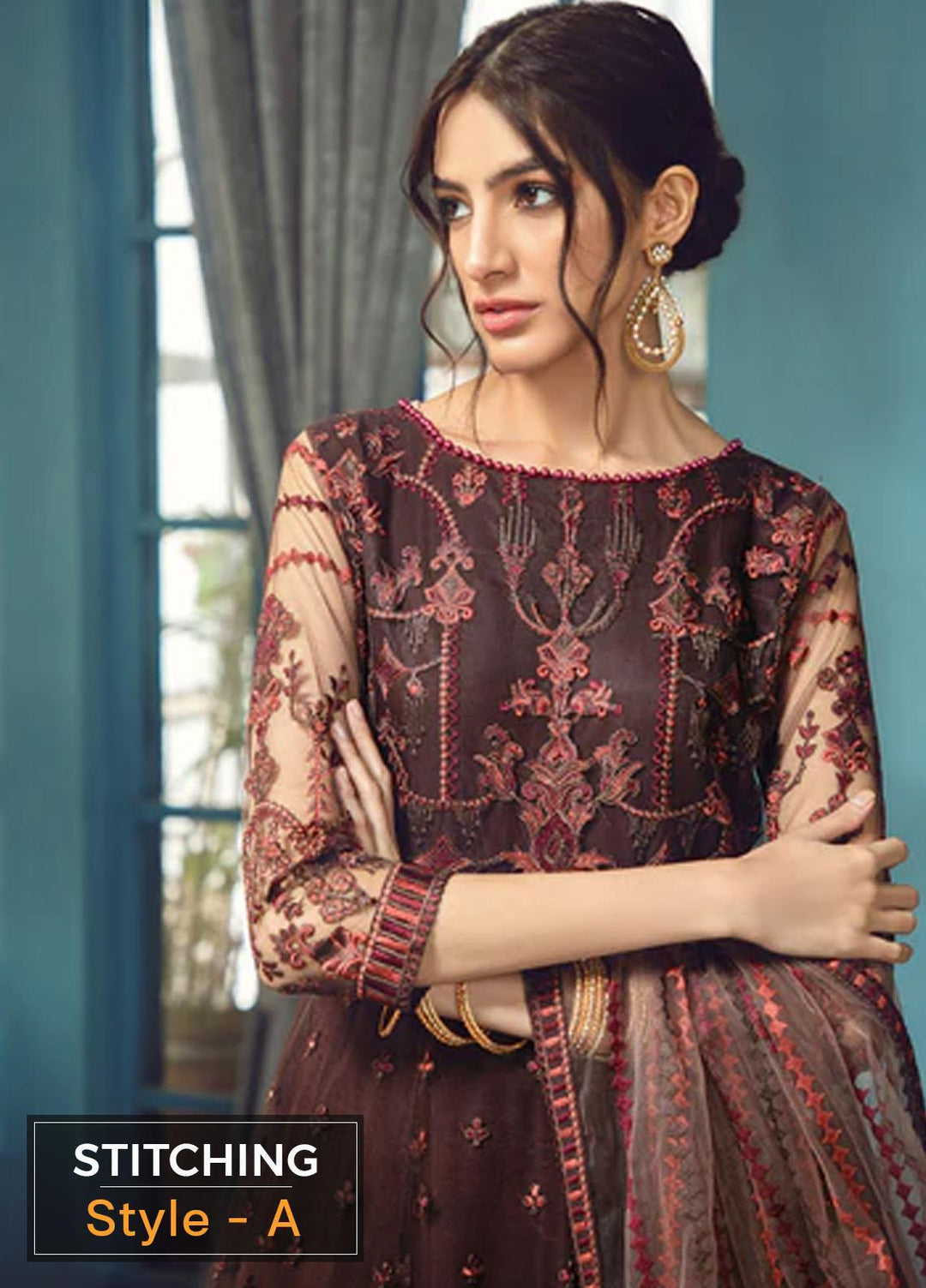 Rangrez By Zarif Embroidered  Suits Unstitched 3 Piece ZR 03 CARMEL - Luxury Collection