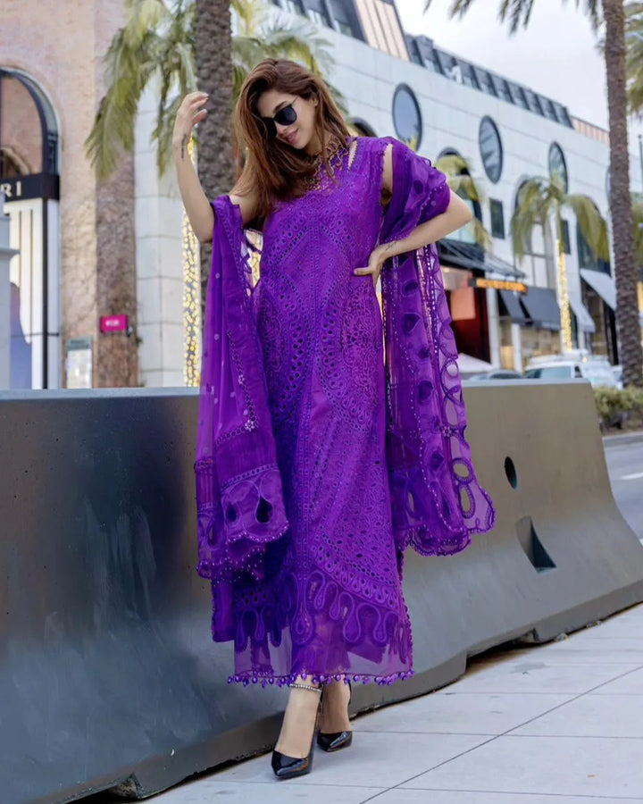 Maria B Embroidered  Suits Unstitched 3 Piece MB24LL 2B - Luxury Lawn Collection