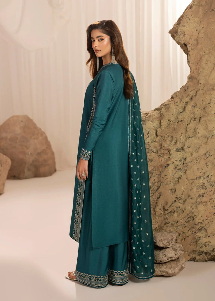 Silk Atelier by Jamni RTW Embroidered Korean Silk 3 Piece Suit OCEANETTE Festive Collection