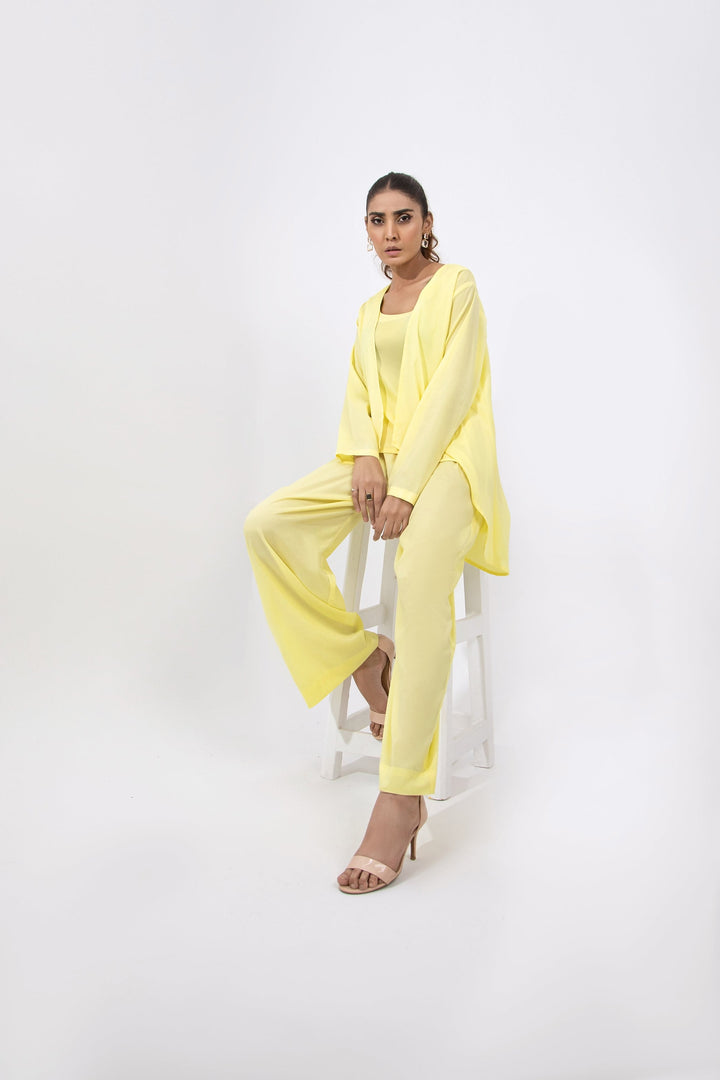 Qais by Syah Women RTW Solids Grip 3 Piece Suit Casual Top with Cape and Trouser - Festive Collection