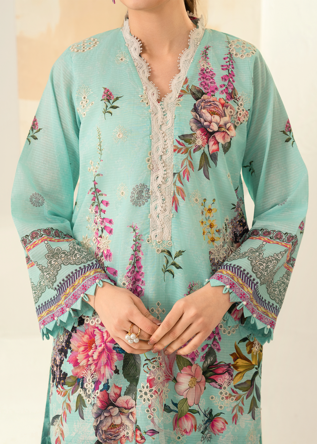 Solace by Meerak RTW Embroidered Lawn 3 Piece Suit DL-07 - Casual Collection