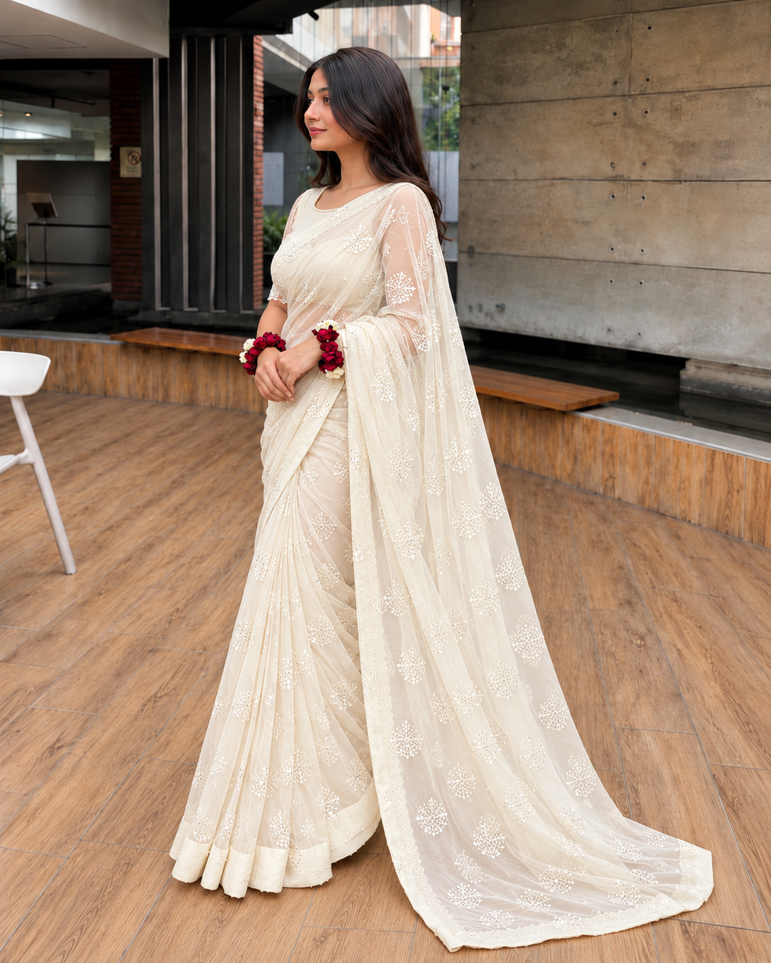 Luxe by Imran Aftab Unstitched Embroidered Organza Saree Suit IASC 28 - Festive Collection