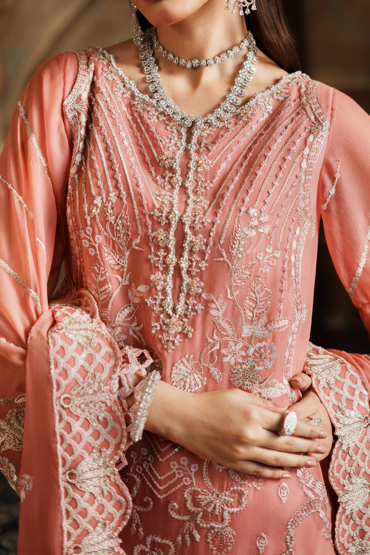 Zebtan Women Unstitched Embroidered Chiffon 3 Piece Suit ZG-03 Festive Collection