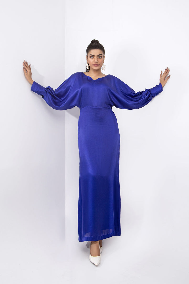 Qais by Syah Women RTW Solids Silk 1 Piece Batwing Sleeves Dress - Festive Collection