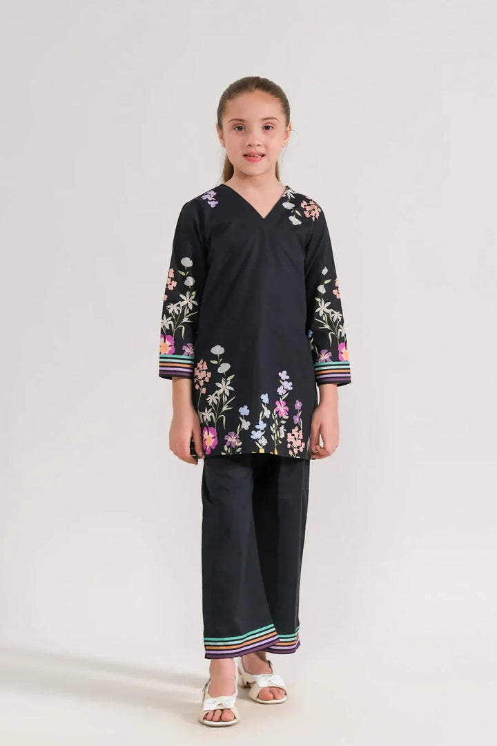 Dhaga Kids Pret Printed Poly lawn 2 Piece Floral Nocturne SPD25K - Summer Collection