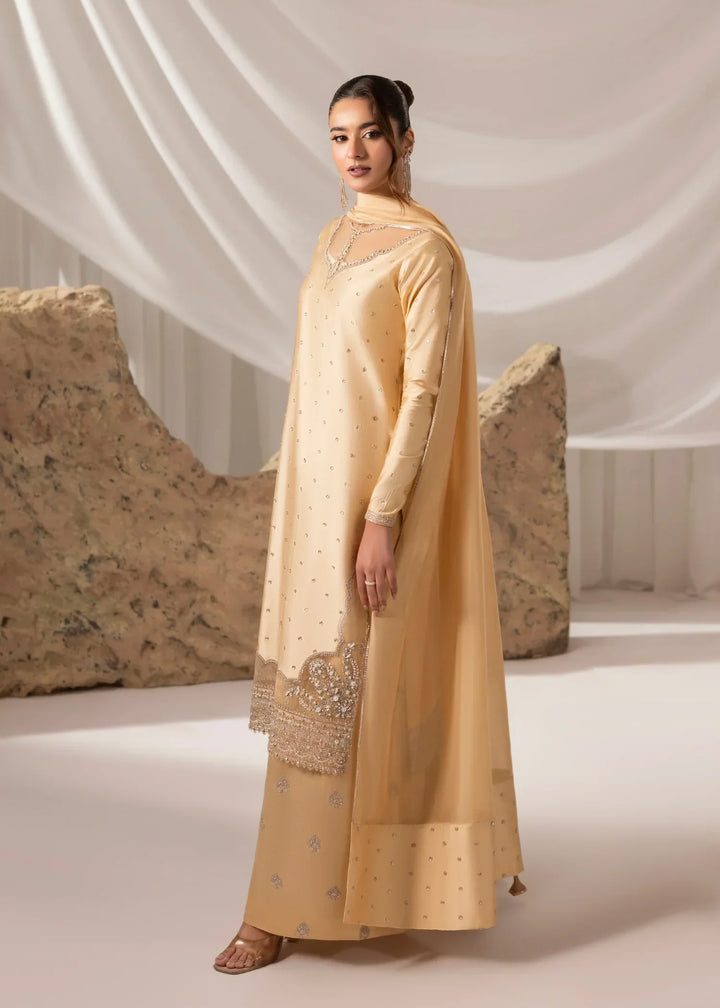 Celeste by Jamni RTW Embroidered Sheesha Silk 3 Piece Suit DAFFODIL Festive Collection