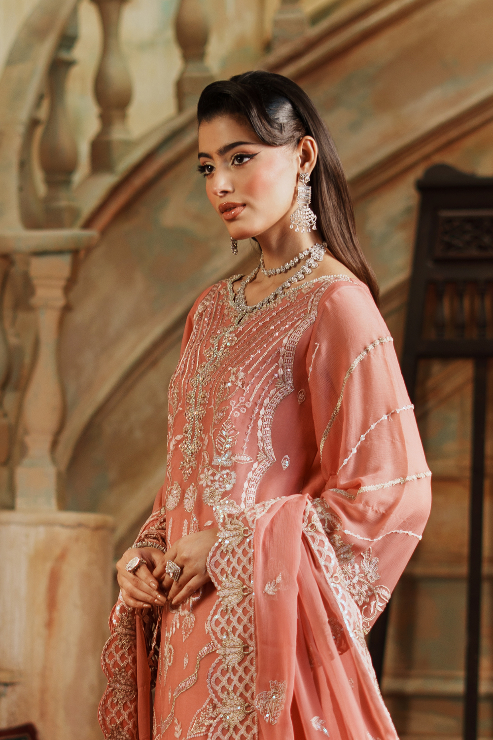 Zebtan Women Unstitched Embroidered Chiffon 3 Piece Suit ZG-03 Festive Collection