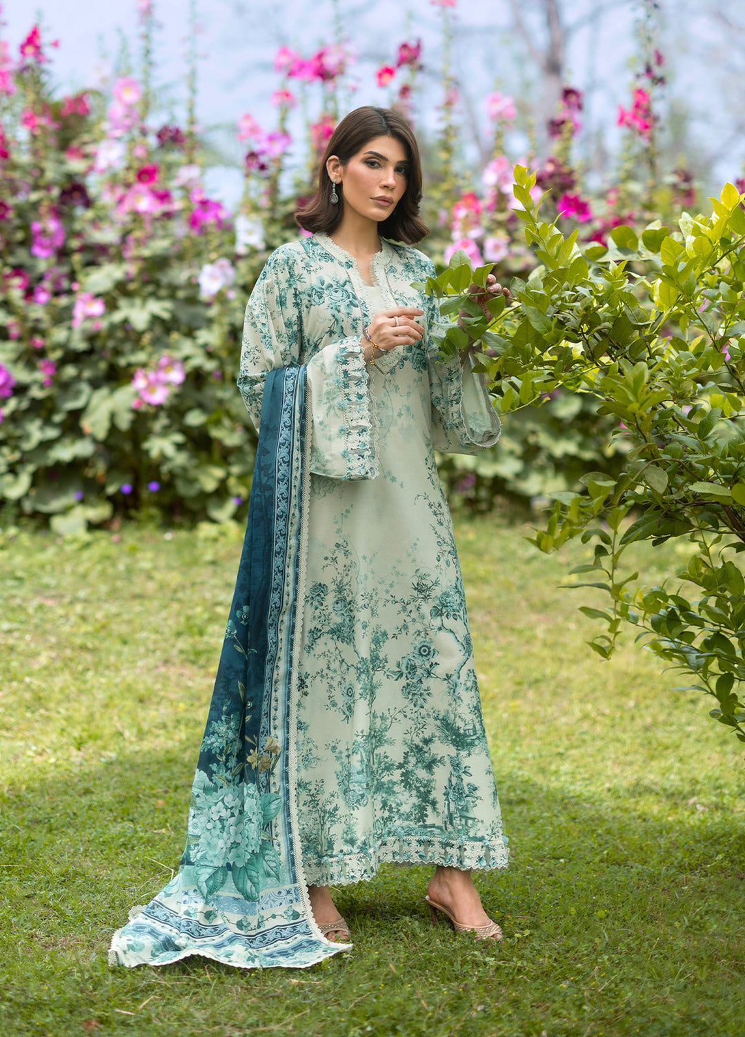 Bridgerton by Elaf Unstitched Printed Lawn 3 Piece Suit EL26ULB EPB-7A - Summer Collection
