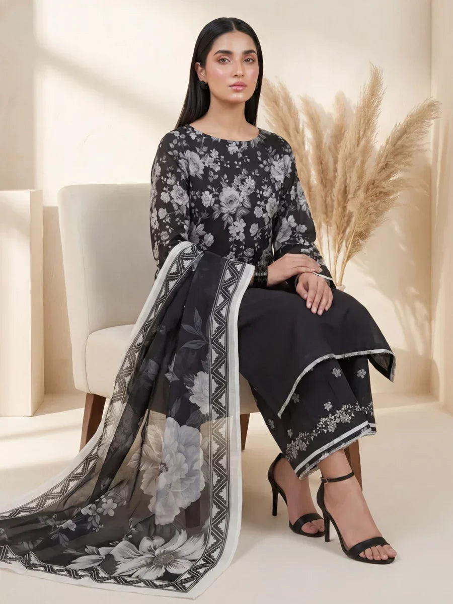 Salitex Unstitched Printed Lawn Silk 3 Piece Suit SUNS7ASI417 Casual Collection