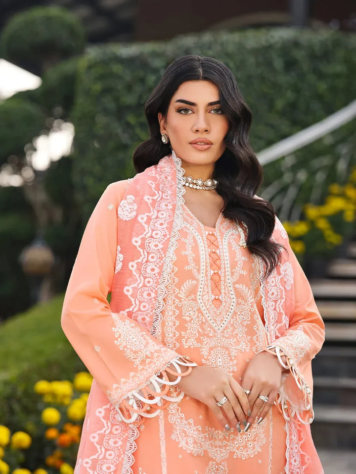 Menaal Unstitched Embroidered Lawn 3 Piece Suit ML26ULS BLUSH GARDENIA - Festive Collection