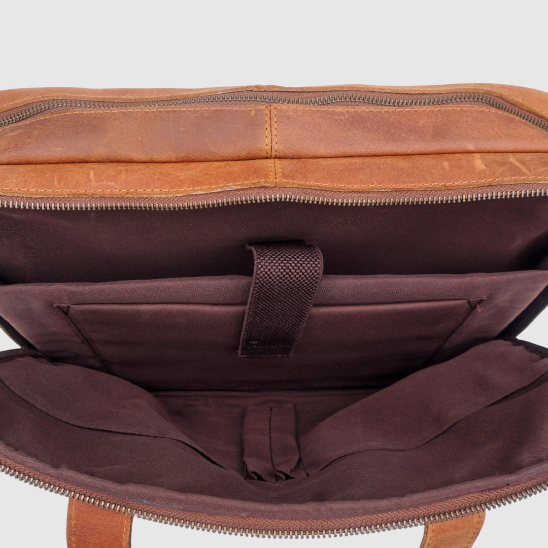 Lafanzo Unisex Leather Legacy Laptop Bag Rust Brown - Accessories Collection