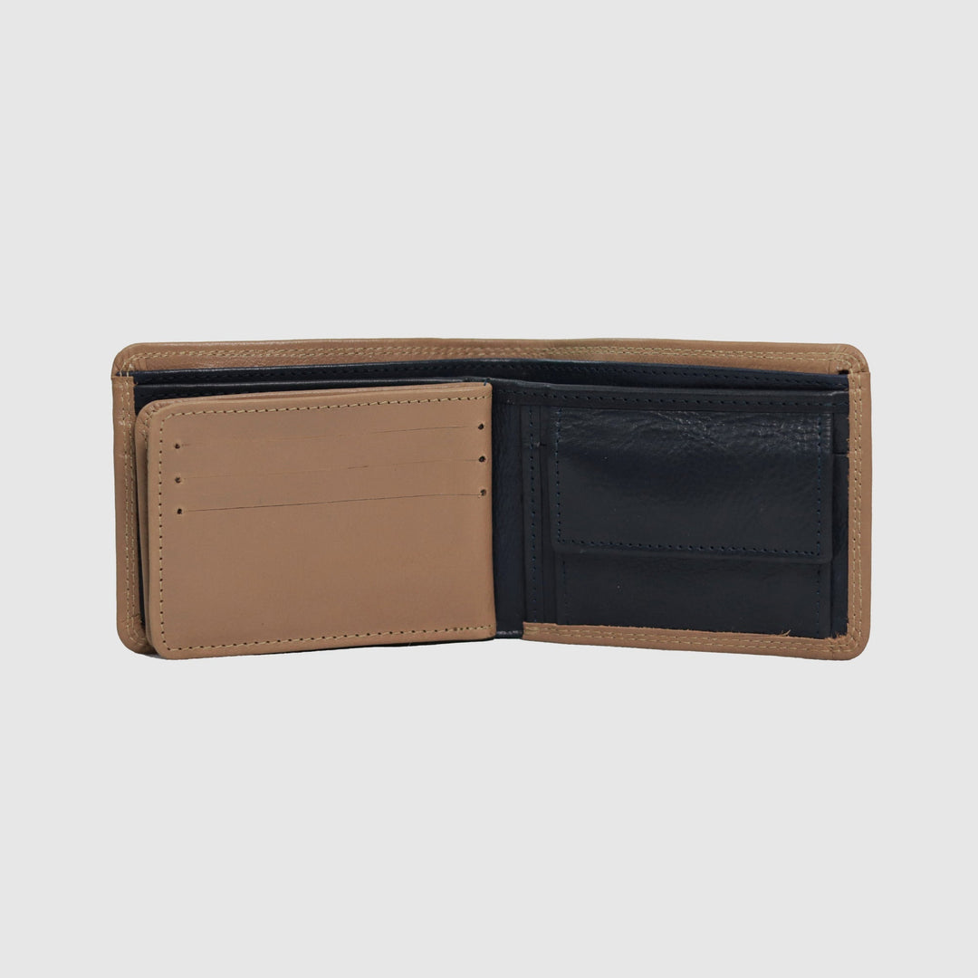 Lafanzo Unisex Leather LO Padded Wallet Beige & Blue - Accessories Collection