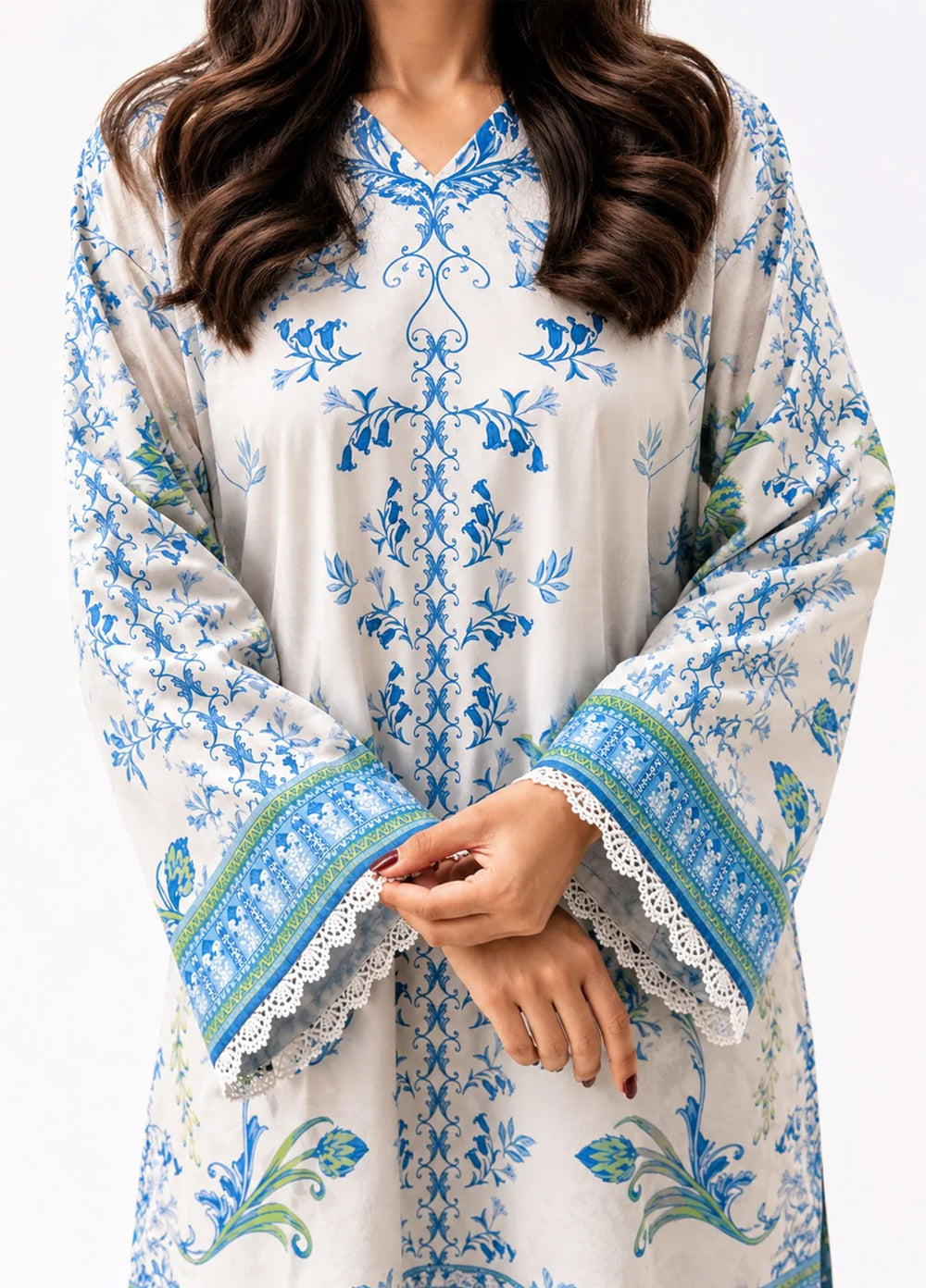 Saba Sumaiya Women RTW Printed Crepe Lawn 2 Piece Suit SS-78657 Blue Eden - Casual Collection