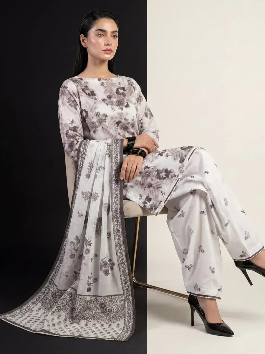 Salitex Unstitched Printed Lawn Silk 3 Piece Suit SUNS7ASI419 Casual Collection