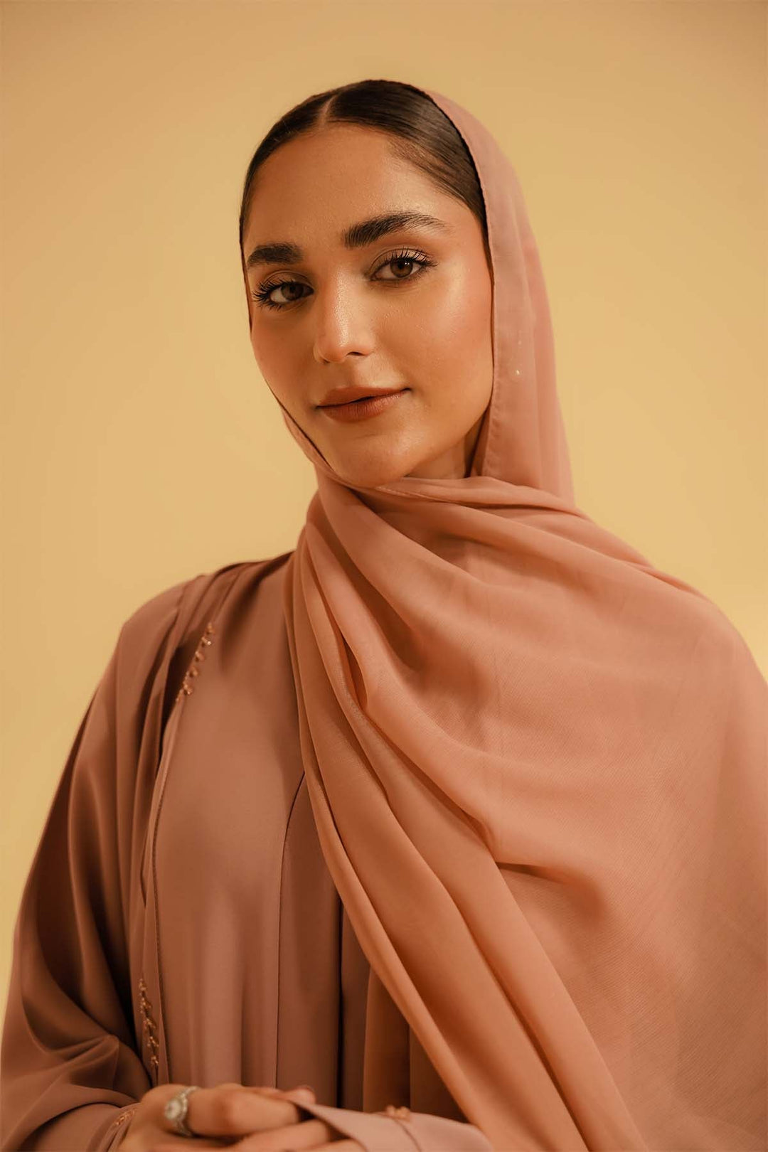 Divinely Crafted Chiffon Solids Hijab 1 Piece Tea Pink AR-000622 - Summer Collection