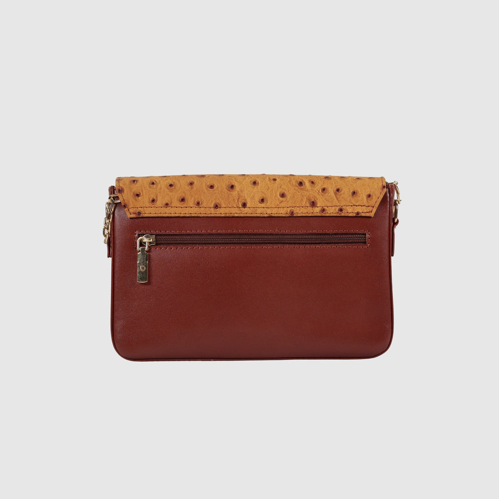 Lafanzo Unisex Leather Ostrina Clutch Bag Tawny Brown - Accessories Collection