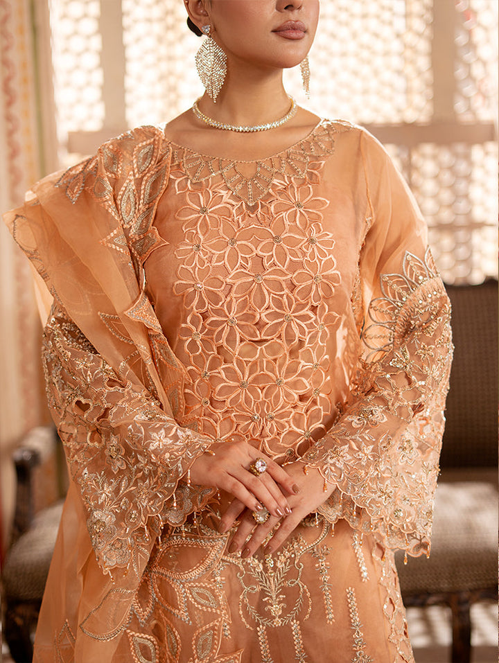 Zebtan Women Unstitched Embroidered Organza 3 Piece Suit RZ-01 Festive Collection